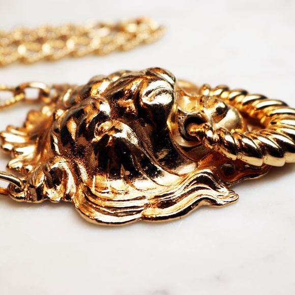 Napier Gold Lion's Head Doorknocker Necklace - Picture 7 of 8